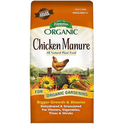 EspomEspoma Organic Chicken Manure 3.75 lb. Bag. All Natural & Organic Fertilizer for All Flowers, Vegetables, Trees, and Shrubs. for Organic Gardeninga Organic Chicken Manure - 2 Pack