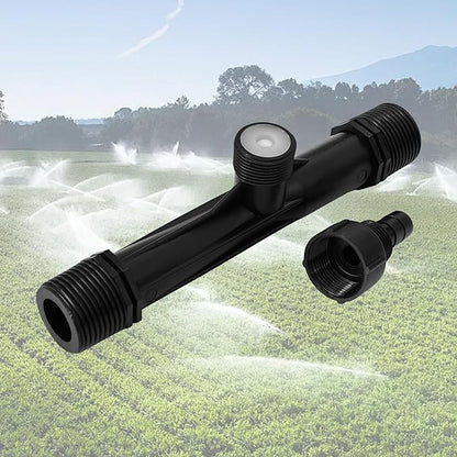 2Pcs 1 Inch Venturi Fertilizer Injector, Black Plastic Irrigation Mixer Tube, Agricultural Water System Device for Garden Farm Lawn