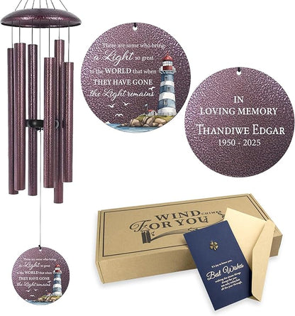 ASTARIN 30/36/45inch Personalized Memorial Wind Chimes for Loss of Loved One, Memorial Gifts for Loss of Mother/Father, Sympathy Gifts for Funeral Condolence Bereavement Grief, Produced in USA