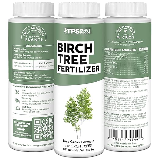 Birch Tree Fertilizer for Birch Trees, Works Great for River Birch, Paper Birch, and Silver Birch, Liquid Fertilizer by TPS Plant Foods, 32 oz (1 Quart)