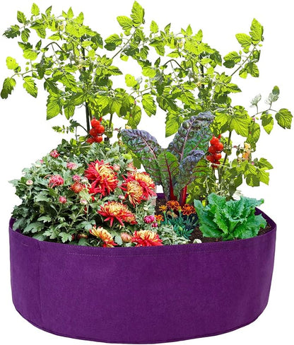 Round Raised Garden Bed, Plant Grow Bag Bed Felt Fabric Planting Planter Purple Planter, Veg Pot for Herb Flower Vegetable Plants XC771A61-9278-1752351061 15Gallon