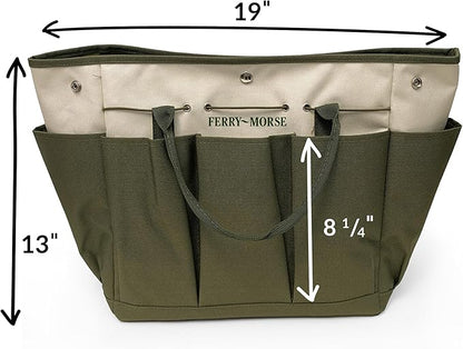 Ferry Morse Garden Tool Bag KBAG-12-8 Pockets, Heavy Duty, Water Resistant, Tote Caddy