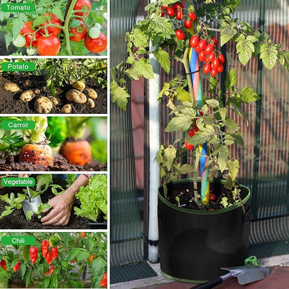 15 Gallon Grow Bags, Garden Plant Bags with Handles, Thickened Nonwoven Fabric Aeration Planting Pots, Vegetable Gardening Fabric pots with Plant Tags & Seedling Bags(6Pack Potato Grow Bags)