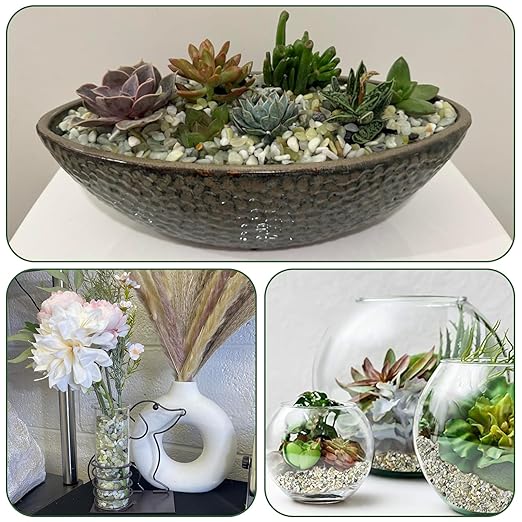 6.6 lbs Succulent and Cactus Bonsai Pebbles, 6-9mm Decorative Landscaping Polished Stones Natural Garden Gravel Rocks for Indoor Outdoor Plants Aquariums DIY, and Gardening Top Dressing, Jade Green