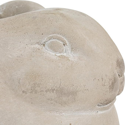 Creative Co-Op Cement Rabbit Planter with Saucer (Set of 2 Pieces)