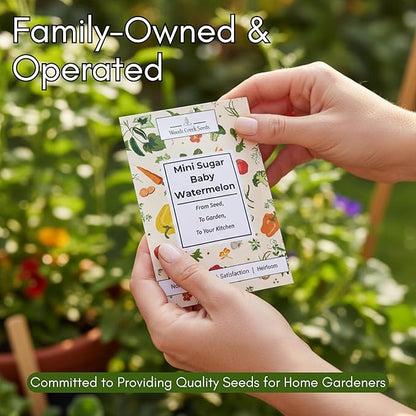 Sugar Baby Watermelon Seeds for Planting - Heirloom, Non-GMO Mini Watermelon Seed Pack, Small Bush Melon Seeds Variety for Home Gardens & Outdoors | Woods Creek Seeds