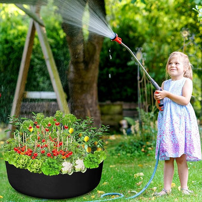 Zhehao 4 Pcs Fabric Raised Planting Bed Round Garden Grow Bags Heavy Duty Breathable Fabric Raised Planter Container for Gardening Vegetables Herbs and Plants Outdoor(50 Gallon)