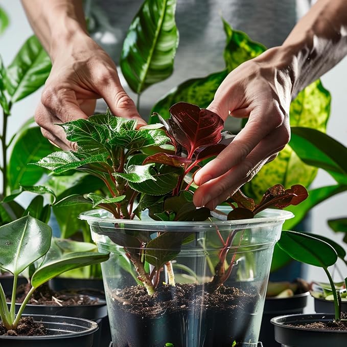 20 Pack 7 Inch Clear Nursery Pots for Plants, Clear Plant Pots with Drainage Holes, Flexible Plastic Nursery Pots Variety Pack, Seedling Planter Seed Starter Pots(7 INCH)