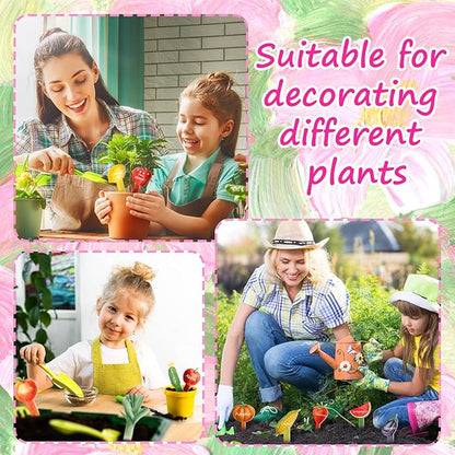 Novabright 24 Pcs Vegetable Label Signs Acrylic Garden Marks 5.1 Inch Fruit Tags Plant Stake with 24 Styles Funny Vegetable Sign Waterproof Potted Plant Label for Nursery Garden Indoor Outdoor Decor
