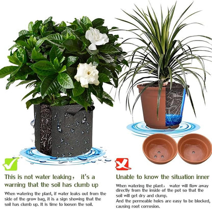 5 Pack 2 Gallon Grow Bags with Handles Garden Vegetable Flower Grow Bags Nonwoven Aeration Fabric Pots for Nursery Garden Planting