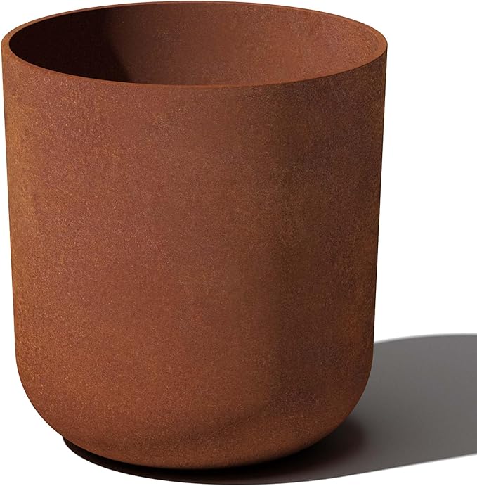 Veradek Patina Series Kona Planter - Round Planter for Outdoor Porch/Garden | Naturally Rusting Planter for All-Weather Use