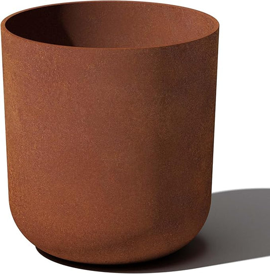 Veradek Patina Series Kona Planter - Round Planter for Outdoor Porch/Garden | Naturally Rusting Planter for All-Weather Use