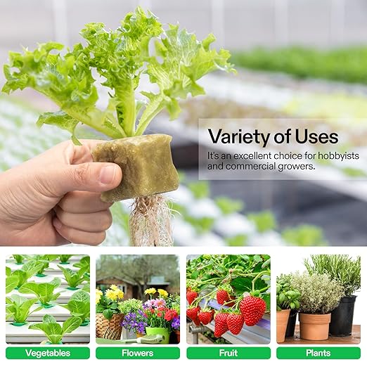 VIVOSUN 1.6" Rockwool Cubes, 28 Plugs Stonewool Starter Grow Cubes for Cuttings, Cloning, Plant Propagation, Seed Starting, Hydroponic Grow Media for Vigorous Plant Growth, 1 Sheets of 28 Plugs