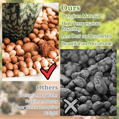 Legigo 19 LBS Organic Leca Clay Pebbles for Plants, 4mm-16mm 100% Natural Leca Balls for Indoor Plants, Hydroton Clay Pebbles for Plants Hydroponic Aquaponics Growing Orchid Drainage Terrarium