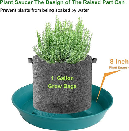 4 Pack Plant Saucer 8 inch, 10 12 14 17 inch, Plant Stand Plastic Plant Saucers for Indoors Outdoor, Heavy Duty Flower Planter Drip Trays for Pots, Pot Saucers for Plants, Grow Bags Saucers