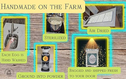 U.S.A. Eggshell Fertilizer Powder, 4 Ounce, for Tomato Plants, Orchids, Calcium Magnesium Phosphorus Powder for Indoor and Outdoor Flowers and Plants
