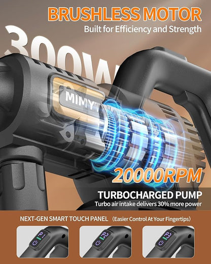 Cordless Pressure Washer Battery Powered; 990PSI Cordless Power Washer with 6-in-1 Nozzle, 23FT High-Elastic Hose, 21V Battery&Charger; Portable Handheld Pressure Washer Cleaner for Home (5022-BK2)