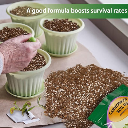 Carnivorous Plant Soil Mix 2qt, Pure Peat Moss and Perlite Mixture for Venus, Pitcher, Butterwort, Nepenthes, Sundew