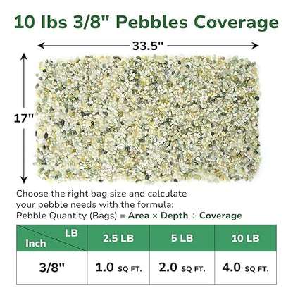 GreatBuddy 10-lb Decorative Rocks for Indoor Plants, 3/8" Jade Pebbles for Planters, Gravel for Succulent, Vases, Bamboo, Garden Landscaping, Crafts, Aquariums, Natural Polished