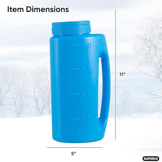 Superio Handheld Spreader for Lawn and Garden Seed, Fertilizer and Ice Melt Spreader 2 Liter, Adjustable Hole Size