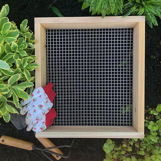 Dirt Sifter Screen - Handheld Garden Sifter | Compost Soil Screen Sifter, Solid Wooden Gravel Sifter, Soil Sieve Dirt Strainer for Compost Dirt Potting Soil Sifting Gravels Peat Moss Bonsai Tool