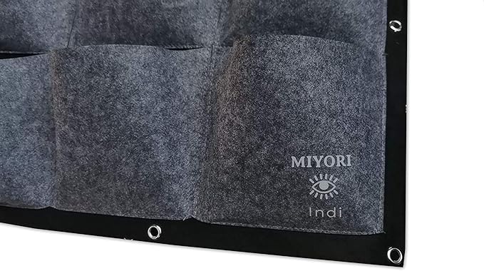 MIYORI Indi-36 Pockets Vertical -Hanging Vertical Garden Wall Planter -Decor Fence Hanger with Wall Pockets Grow Planting Plant kit pots (25 Pockets, Gray (36 Pockets)