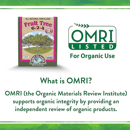 Down To Earth All Natural Fertilizers Organic Fruit Tree - Plant Food for Apples, Pears, Plums and Tropical Fruit Trees 6-2-4, 5 lb