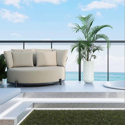 LuxenHome Planter for Outdoor Indoor Plants 25" H White Tall MgO Plant Pots Planting Flower Large Pot Planters Modern Geometric Balcony Planter