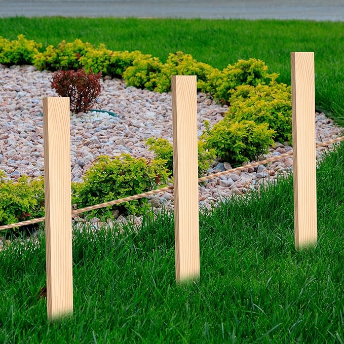 30 PCS Wooden Stakes 12 Inch Wood Survey Grading Stakes with Sharp Point Wooden Garden Stake Sign Posts Plant Support Stake for Silt Fence Baselines Backyard Boundaries Yard Farm