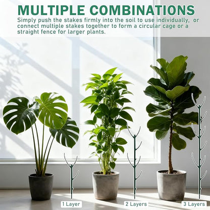 10 Pack Stackable Monstera Plant Support Stakes, Half Round Climbing Plant Pole Sticks Structures for Indoor/Outdoor Plants, Garden Accessories for Potted, Pothos, Philodendron & Vine Plants