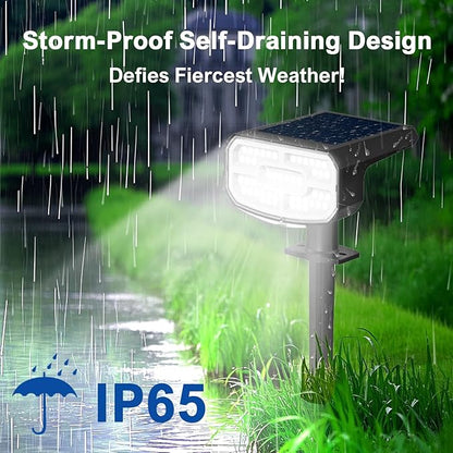 Solar Lights Outdoor Waterproof IP65,Auto On/Off, 6000K 2 Lighting Modes, Super Bright LED, Solar Powered Yard Garden Solar Spot Lights for Outside Landscape -8 Pack