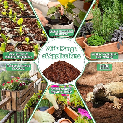 Riare 50 Pcs 50mm Organic Coco Coir Seed Starter Soil, Compressed Coconut Coir Potting Soil Mix for Seed Starting, Coconut Fiber Pellet for Planting Indoor & Outdoor Plants, Vegetables, Garden