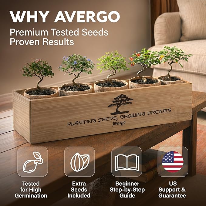 DIY Bonsai Tree Kit for Beginners – 5X Unique Japanese Bonzai Trees, Complete Indoor Bonsai Starter Kit for Growing Bonsai Plants w/Tools & Planters – DIY Christmas Gardening Gifts for Mom