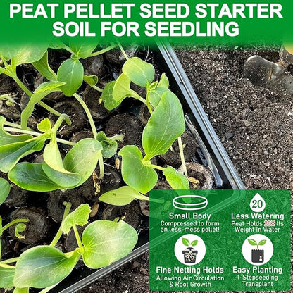 Legigo 50 Pcs 30mm Peat Pellets Seed Starter Soil Pods- Seedling Soil Peat Pods for Seed Starting, Compressed Seed Pod Root Starter Plugs for Garden Plant Cuttings Planting Herb Flower and Vegetables