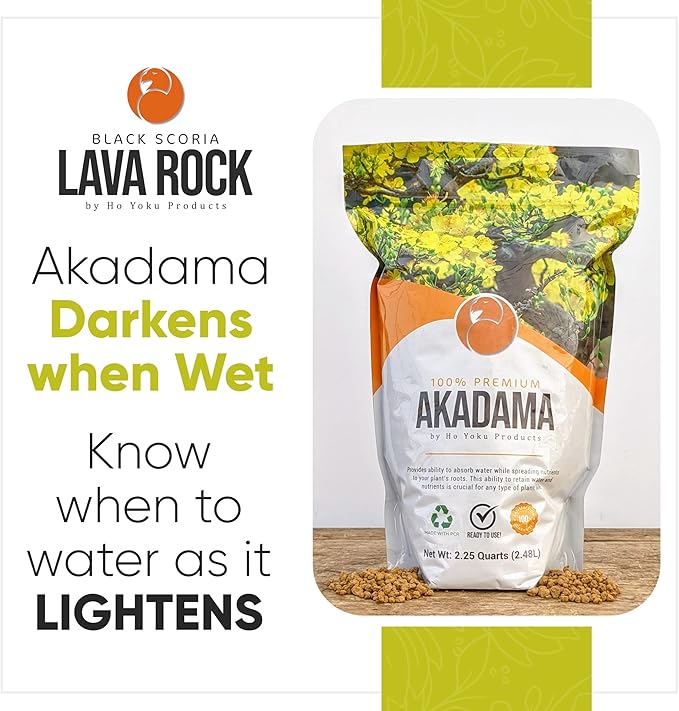 Ho Yoku Akadama Soil Aggregate - Bonsai Soil Additive Providing Drainage and Aeration for Healthy Root Growth, 2.25 Quarts