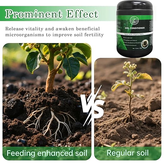 Premium Biochar Soil Conditioner 19.4oz, Soil Activator for Plants, Organic Bone Meal Fertilizer for Potted Seedling Composting, Humic Acid for Lawn for Houseplants, Gardens, Lawns