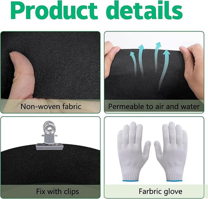 2 Sets 4 x 2 x 1 ft Raised Garden Bed Liner Bag, Breathable Grow Bed Fabric Liners with Clips and Gloves, Garden Box Non Woven Bag for Outdoor Plants Growth Keep Soil Isolation (No Garden Bed)