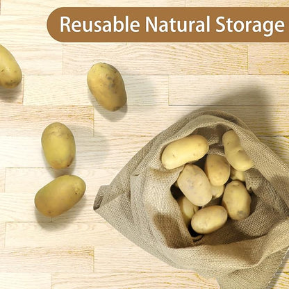 Large Burlap Bags 20x30 Inch Natural Jute Single Burlap Sacks, Reusable Plant Grow Bags Root Vegetable Holders, Strong Potato Sacks for Gardening Planting Food Storage,Outdoor Games for Kids