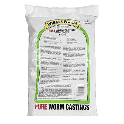 100% Pure Organic Mineral-Dense Worm Castings Fertilizer, 15lbs - Improves Soil Fertility and Aeration for Growing Better Houseplants, Vegetables, and More, Pack of 4