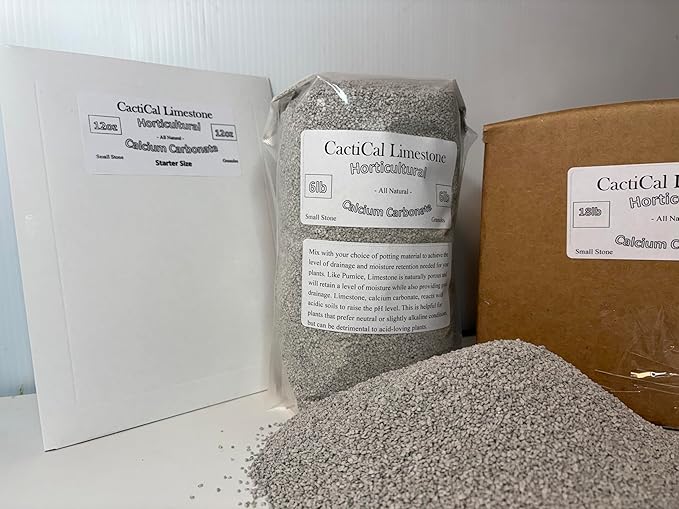 CactiCal Limestone 12oz Starter Size - Crushed Calcium Carbonate - Cactus Soil - Drainage Bonsai Succulents - Pumice Alternative (Granule, 12, Ounce)