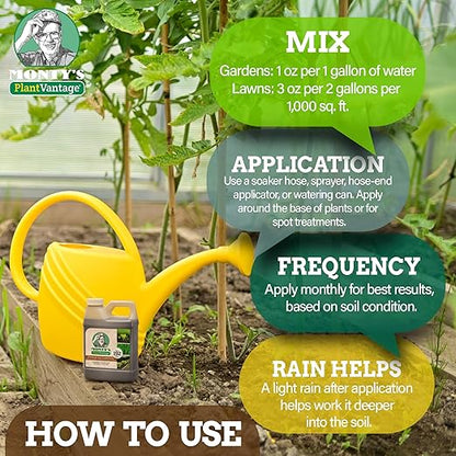 Monty’s Premium Liquid Soil Conditioner with Humic Acid, Organic Amendment for All Soil Types, Increases Moisture Retention & Nutrient Uptake, Enhances Health & Microbial Activity - 16oz