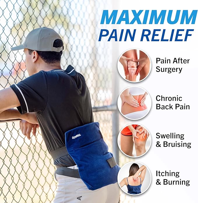 CryoMAX Cold Pack, Reusable, Latex Free, 8 Hour Cold Therapy, Large, 12" x 12"(Pack of 12)