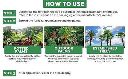 8-4-8 Professional Palm Tree Fertilizer Plant Food; for Indoor Potted Plants and Outdoor Landscape Palm Trees; Quick-Release Nitrogen Fertilizer and Continuous Feeding (1/2 Quart)
