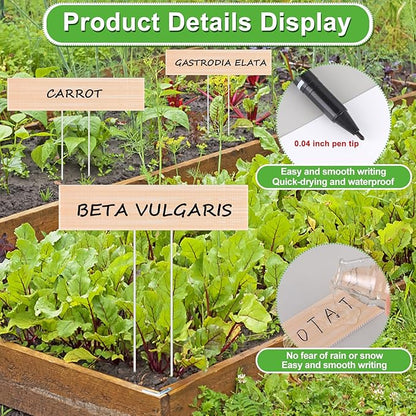 20 Set Jumbo Outdoor Plant Label Stakes 14.6" TALL Waterproof Plant Markers Nursery Garden Markers with Marker Pen to Easily Locate and Identify All Your Plants, FLowers, Herbs and Vegetables