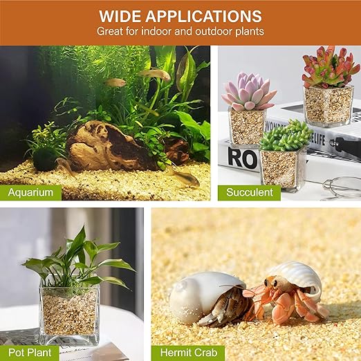 NUPICK 3-5mm Coarse Sand for Plants, 20lb Horticultural Grit for Succulents, Desert Silica Sand for Cactus, Decorative Gravel for Landscaping, Gold Grit for Aquariums, Bonsai, Vases Fillers