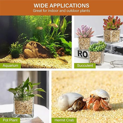 NUPICK 3-5mm Coarse Sand for Plants, 20lb Horticultural Grit for Succulents, Desert Silica Sand for Cactus, Decorative Gravel for Landscaping, Gold Grit for Aquariums, Bonsai, Vases Fillers