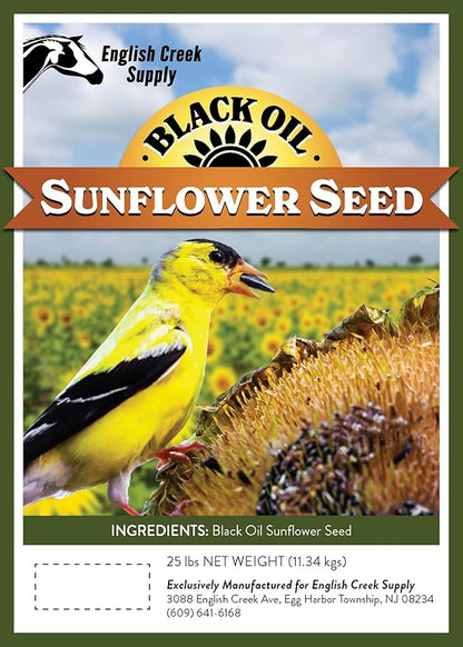 Black Oil Sunflower Seed Wild Bird Food (25 Pound) (Packaging May Vary)