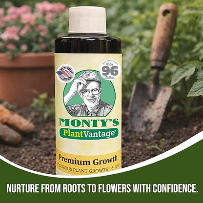 PlantVantage Premium Growth Liquid Plant Food - Liquid Fertilizer for Stronger Stems & Larger Leaves, NPK Fertilizer (8-16-8) with Zinc & Iron, Foliar Spray for Trees, Shrubs & Flower Boost, 8 oz
