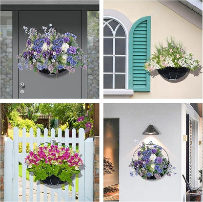 3PCS 12 Inch Half Round Planter Liners Fabric Plant Liners Half Circle Flower Basket Liners Replacement Felt Liner Coconut Liners Alternative for Wall Hanging Basket Planter