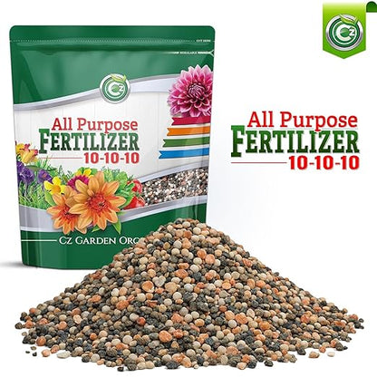 10-10-10 All Purpose Fertilizer - Made in USA - Micronutrients Plant Food for Indoor/Outdoor Plants, Flower Gardens, Fruit & Vegetable Gardens, Trees & Lawns! (All Purpose Fertilizer 4LB)
